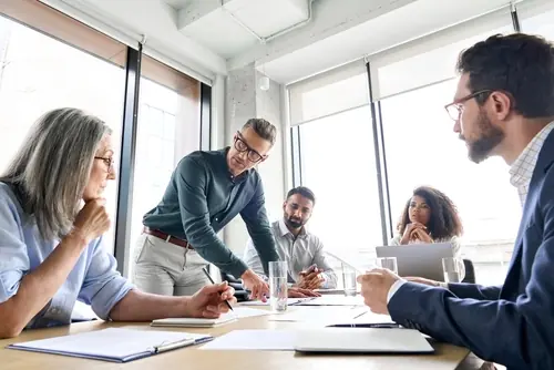 What Is Business Management About? 1 Multicultural Professional Business People Working Together in Boardroom